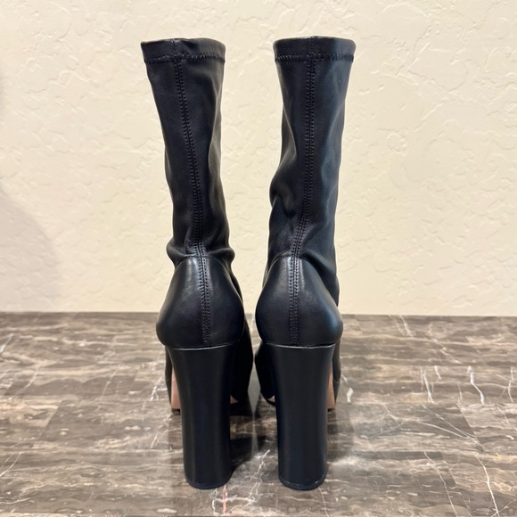 NEW VC John Camuto Leather Peep Toe Sock Boots - Picture 10 of 14